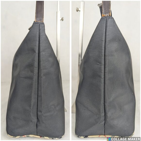 BURBERRY BLUE LABEL Handbag One Shoulder Nylon Black Nova Check Made in Italy. - Picture 5 of 12